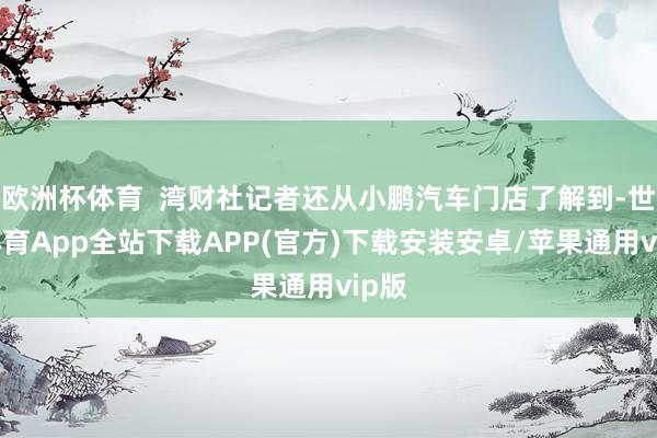 欧洲杯体育  湾财社记者还从小鹏汽车门店了解到-世博体育App全站下载APP(官方)下载安装安卓/苹果通用vip版