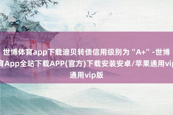 世博体育app下载迪贝转债信用级别为“A+”-世博体育App全站下载APP(官方)下载安装安卓/苹果通用vip版