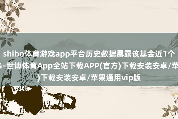 shibo体育游戏app平台历史数据暴露该基金近1个月下落1.93%-世博体育App全站下载APP(官方)下载安装安卓/苹果通用vip版