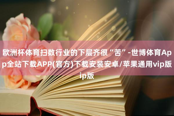 欧洲杯体育扫数行业的下层齐很“苦”-世博体育App全站下载APP(官方)下载安装安卓/苹果通用vip版