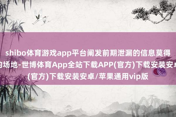 shibo体育游戏app平台阐发前期泄漏的信息莫得需要立异或补充的场地-世博体育App全站下载APP(官方)下载安装安卓/苹果通用vip版