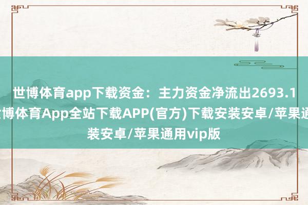 世博体育app下载资金:主力资金净流出2693.16万元-世博体育App全站下载APP(官方)下载安装安卓/苹果通用vip版 世博体育app下载资金:主力资金净流出2693.16万元-世博体育App全站下载APP(官方)下载安装安卓/苹果通用vip版